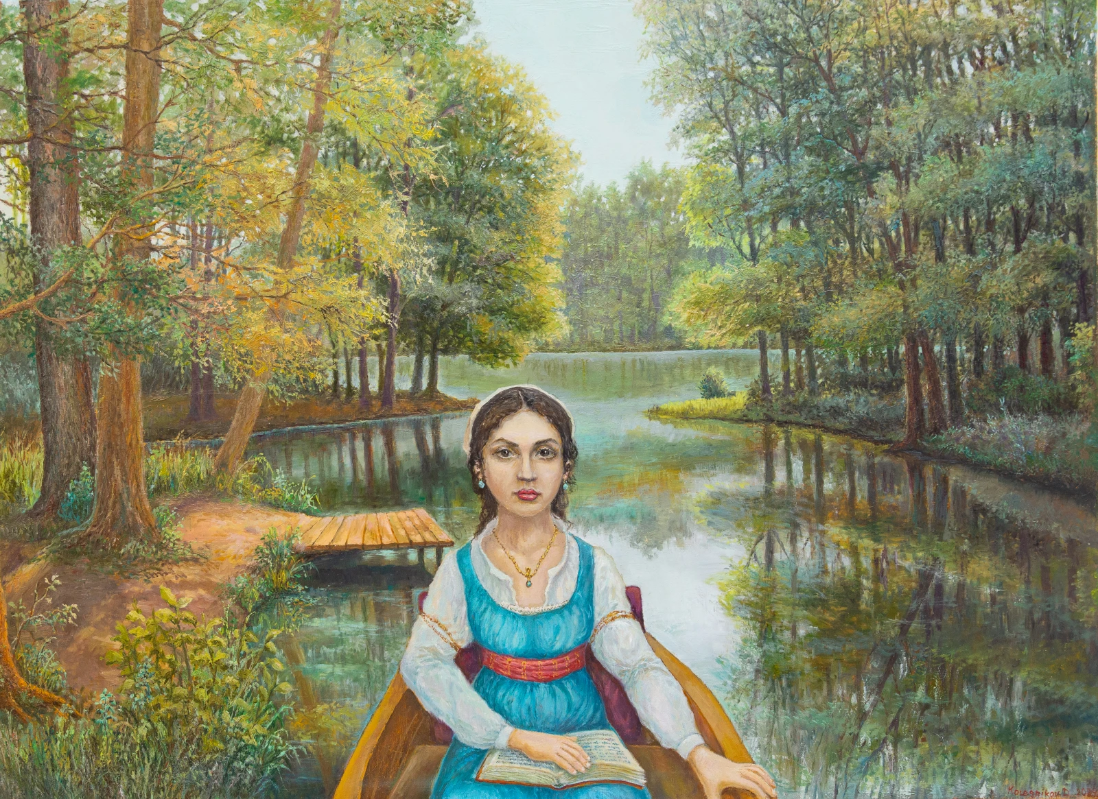 Girl in a Boat by Dmitry Nikolaevich Kolesnikov. (William Diko) | Art Deluxe Paris