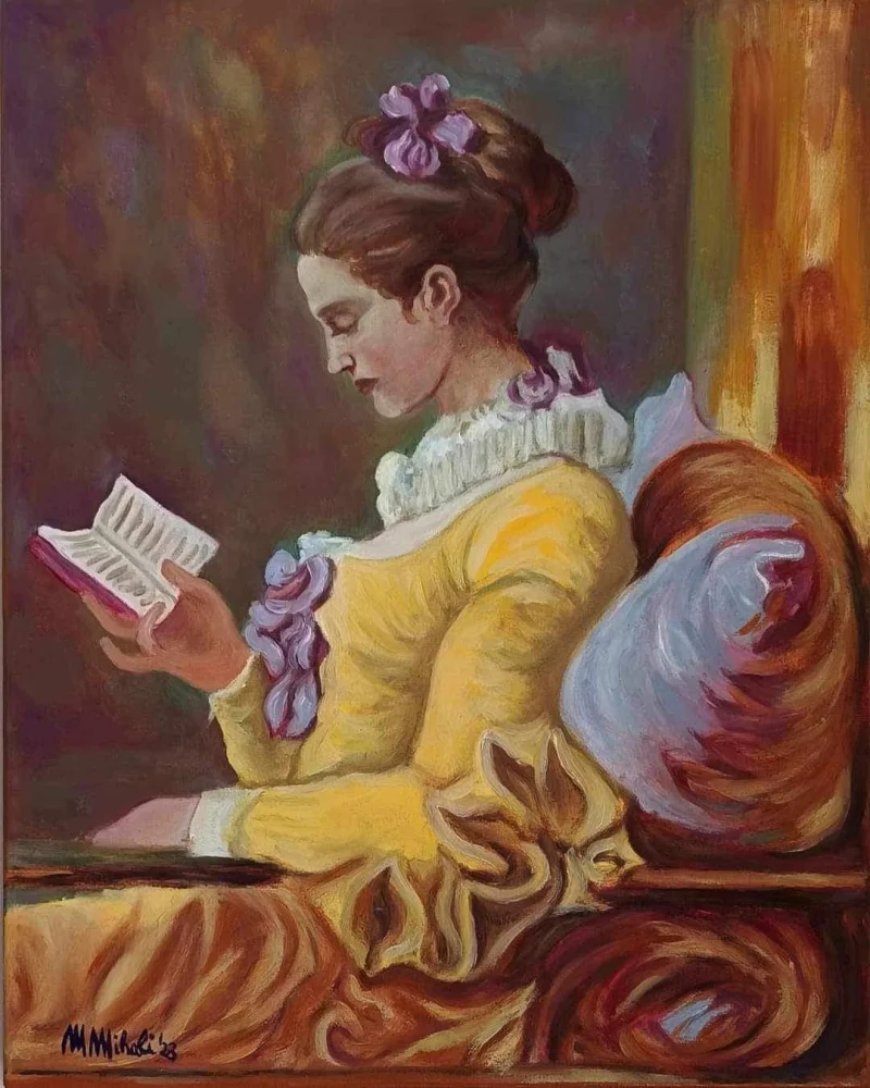 Reproduction of "The Young Girl Reading" by Jean-Honoré Fragonard