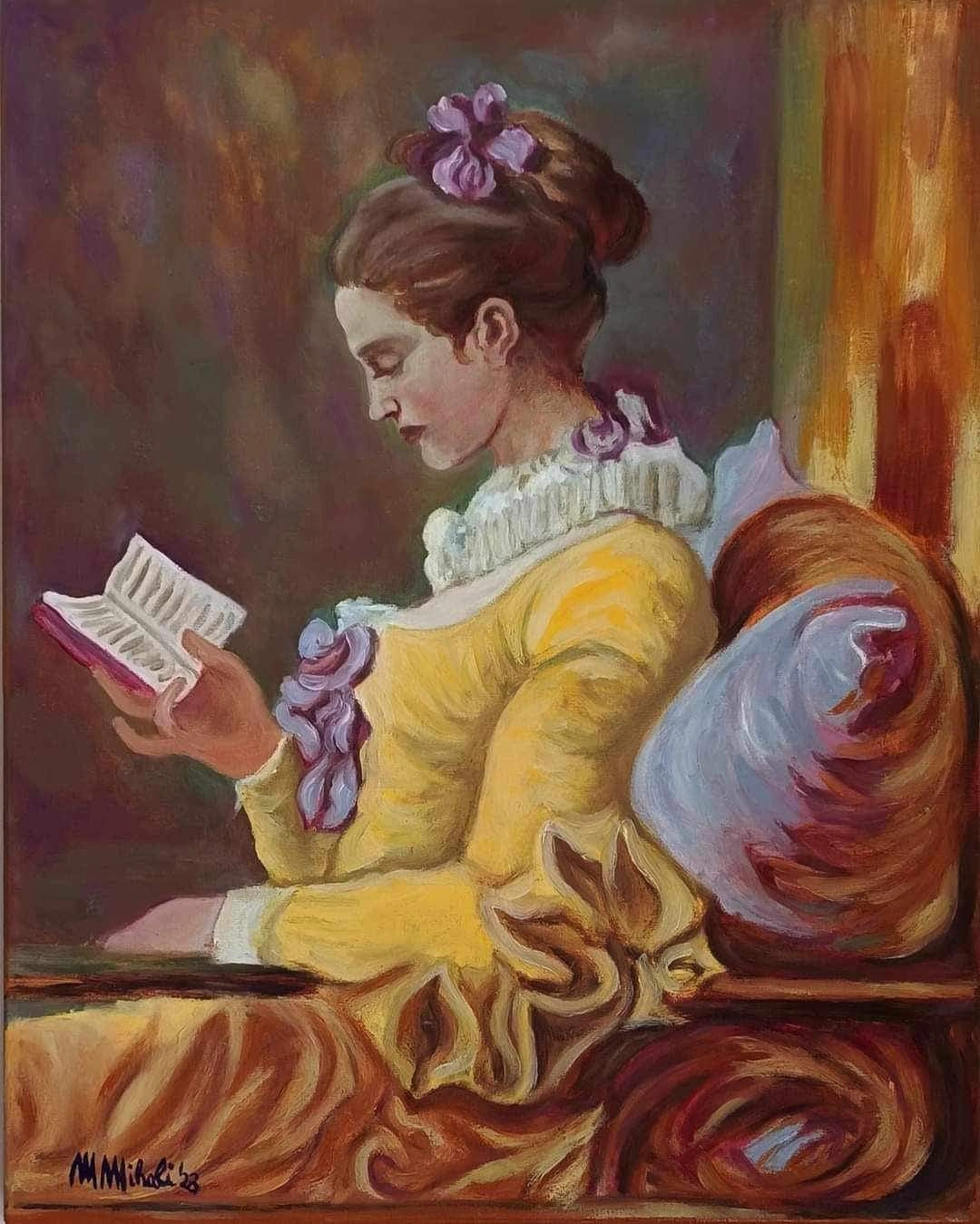 Reproduction of "The Young Girl Reading" by Jean-Honoré Fragonard