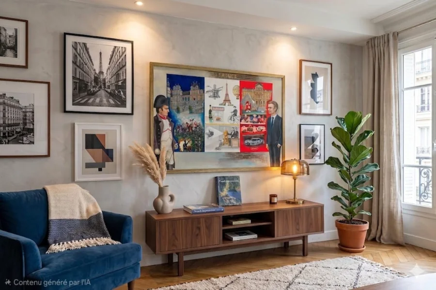 Artful Dialogue: Napoleon, Macron, and French Heritage in a Modern Interior